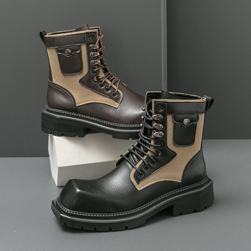 MLB LTHR-08 Square-Toe Combat Boots - Sneakernational