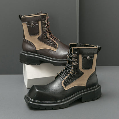 MLB LTHR-08 Square-Toe Combat Boots - Sneakernational