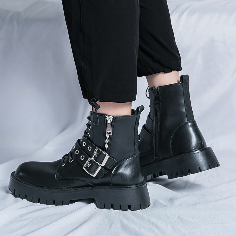 MLB LTHR-10 Dual-Buckle Combat Boots - Sneakernational
