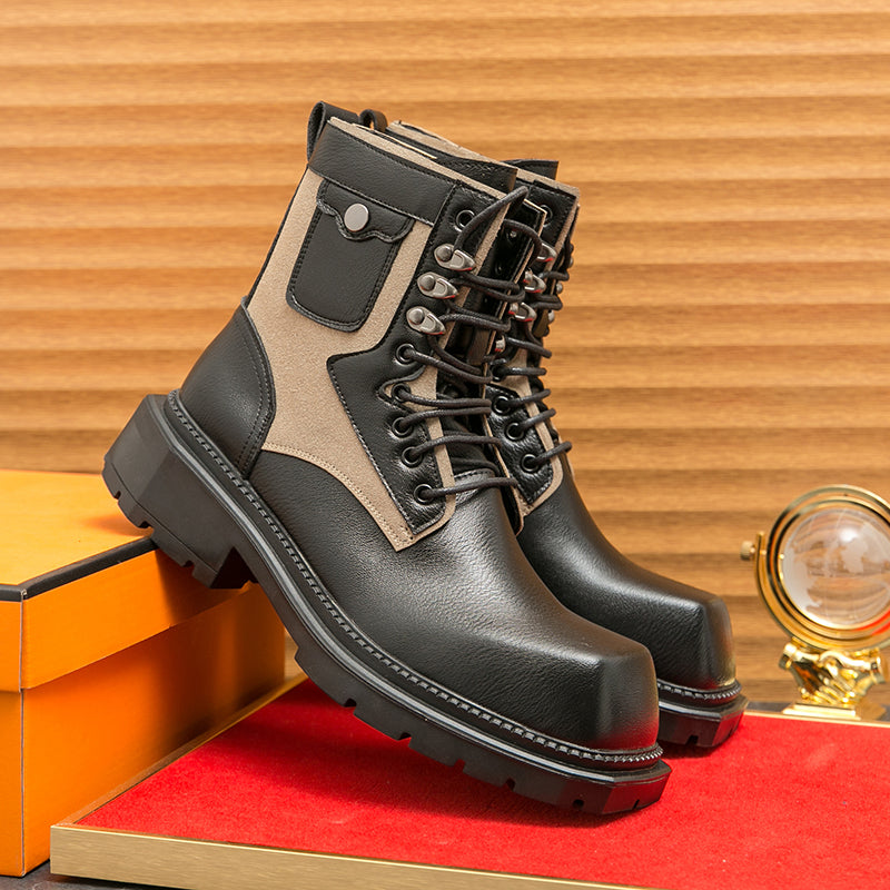 MLB LTHR-08 Square-Toe Combat Boots - Sneakernational