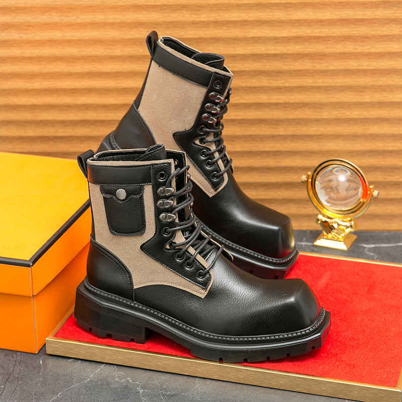 MLB LTHR-08 Square-Toe Combat Boots - Sneakernational