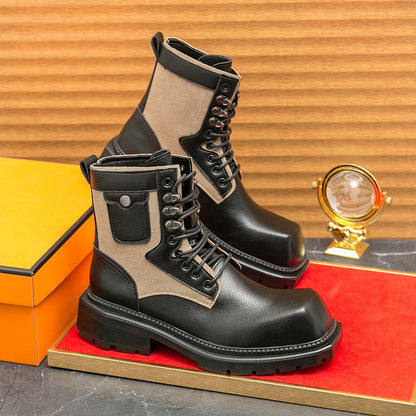MLB LTHR-08 Square-Toe Combat Boots - Sneakernational