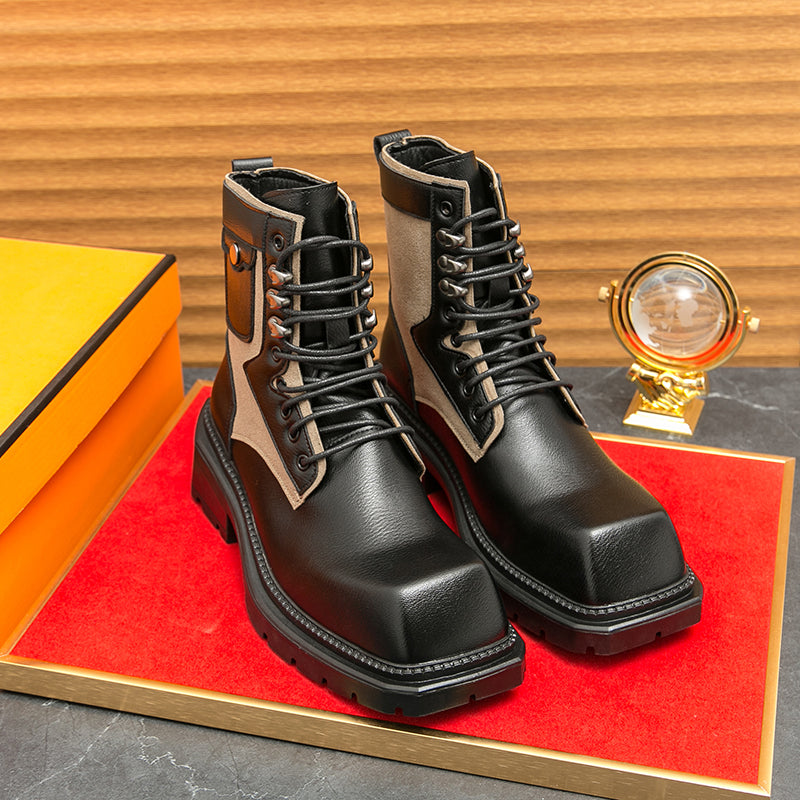 MLB LTHR-08 Square-Toe Combat Boots - Sneakernational