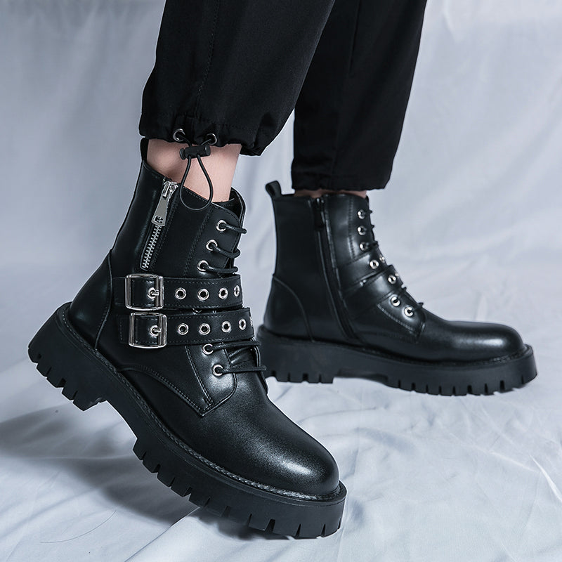 MLB LTHR-10 Dual-Buckle Combat Boots - Sneakernational