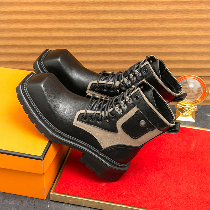 MLB LTHR-08 Square-Toe Combat Boots - Sneakernational