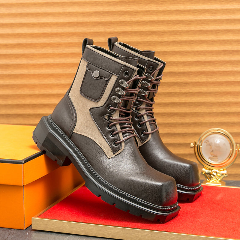 MLB LTHR-08 Square-Toe Combat Boots - Sneakernational