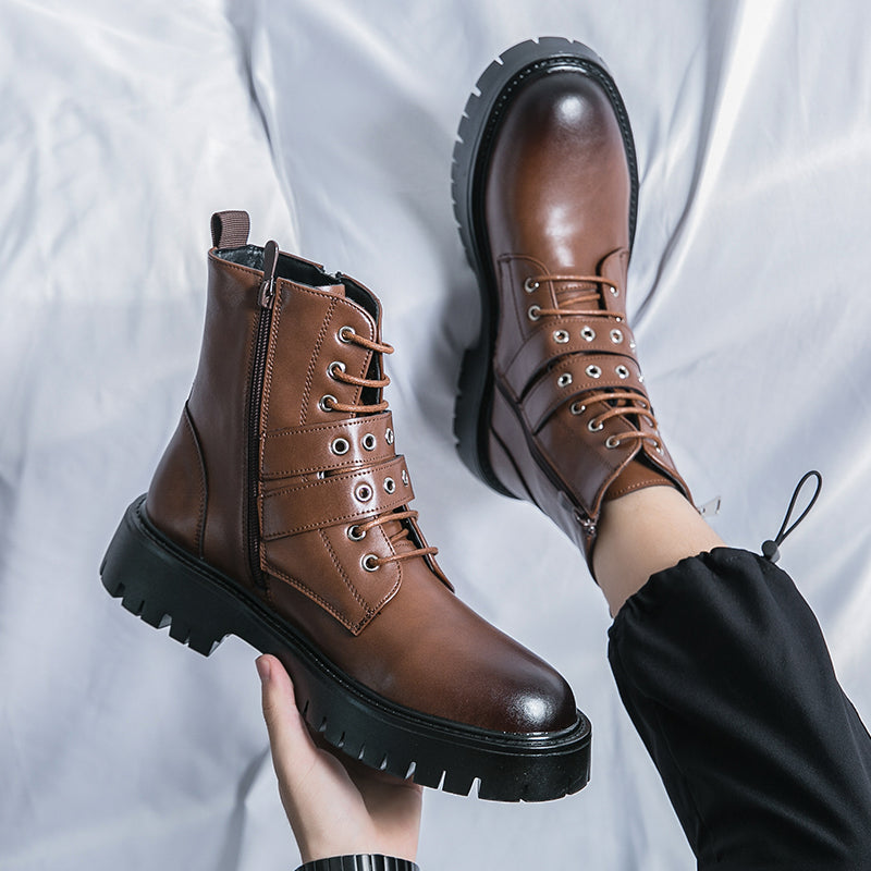 MLB LTHR-10 Dual-Buckle Combat Boots - Sneakernational