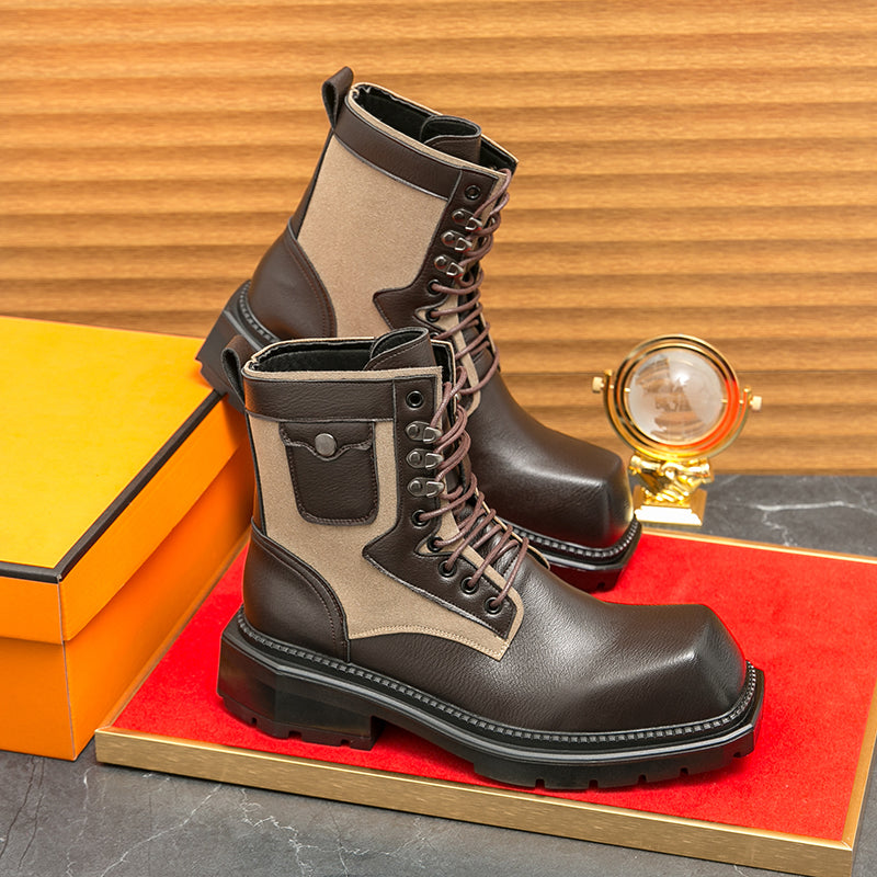 MLB LTHR-08 Square-Toe Combat Boots - Sneakernational
