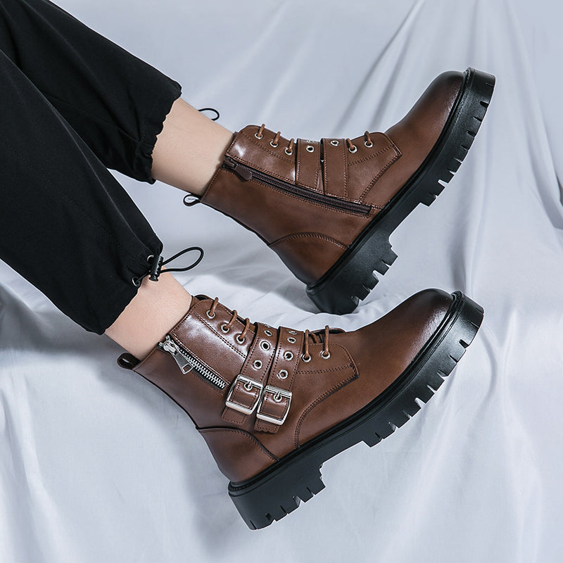 MLB LTHR-10 Dual-Buckle Combat Boots - Sneakernational