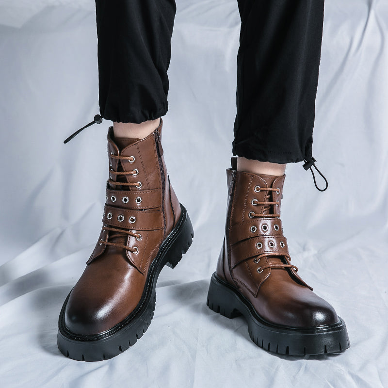 MLB LTHR-10 Dual-Buckle Combat Boots - Sneakernational