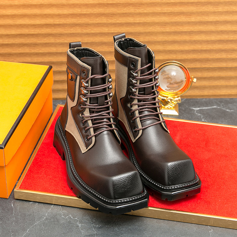 MLB LTHR-08 Square-Toe Combat Boots - Sneakernational