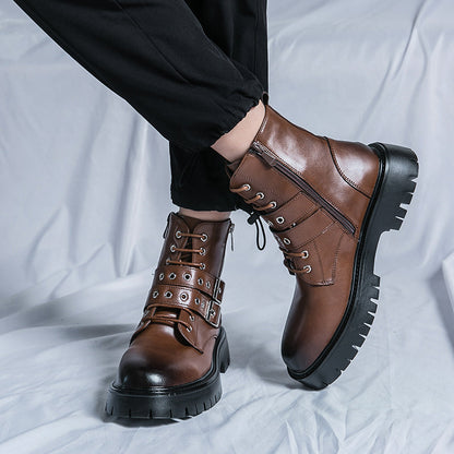 MLB LTHR-10 Dual-Buckle Combat Boots - Sneakernational