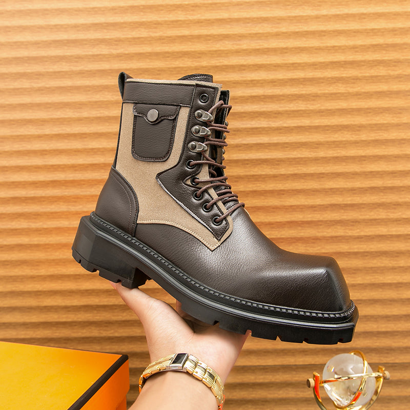 MLB LTHR-08 Square-Toe Combat Boots - Sneakernational