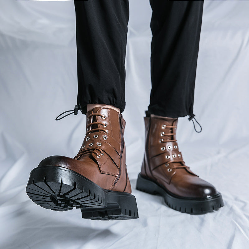MLB LTHR-10 Dual-Buckle Combat Boots - Sneakernational