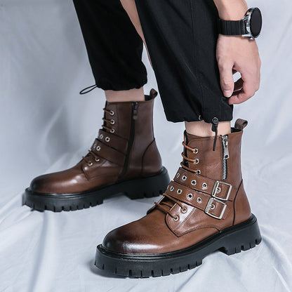 MLB LTHR-10 Dual-Buckle Combat Boots - Sneakernational