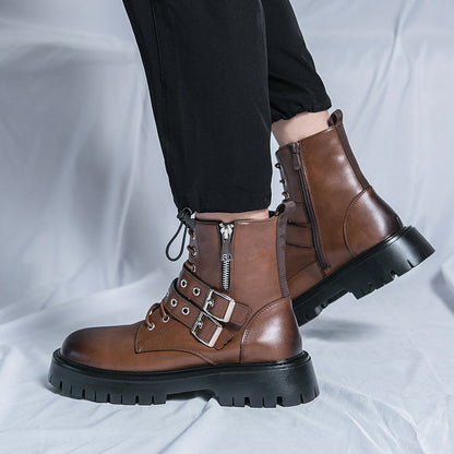 MLB LTHR-10 Dual-Buckle Combat Boots - Sneakernational