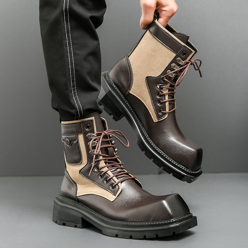 MLB LTHR-08 Square-Toe Combat Boots - Sneakernational