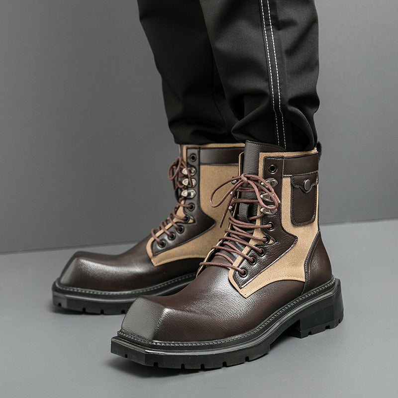 MLB LTHR-08 Square-Toe Combat Boots - Sneakernational