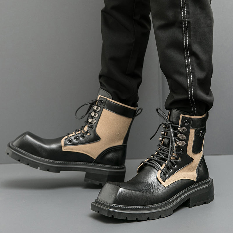 MLB LTHR-08 Square-Toe Combat Boots - Sneakernational