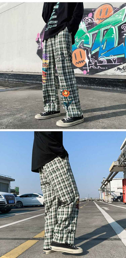 Cartoonist Plaid Design Pants
