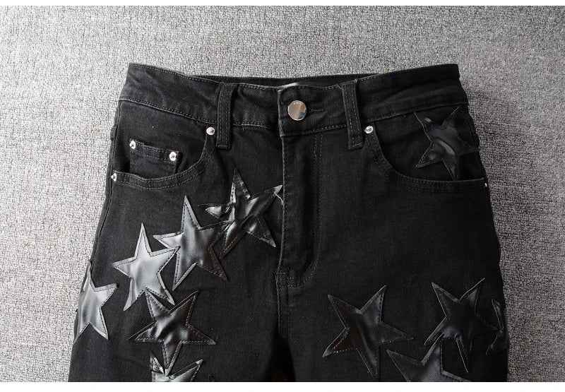 Ebony Black Stars Patch Pants