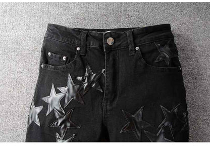 Ebony Black Stars Patch Pants
