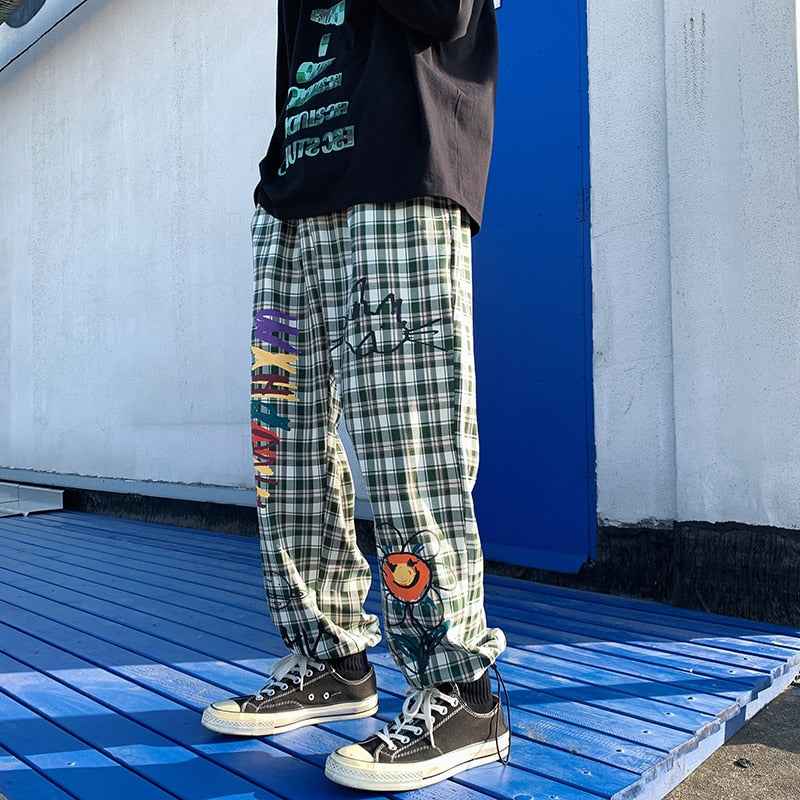 Cartoonist Plaid Design Pants