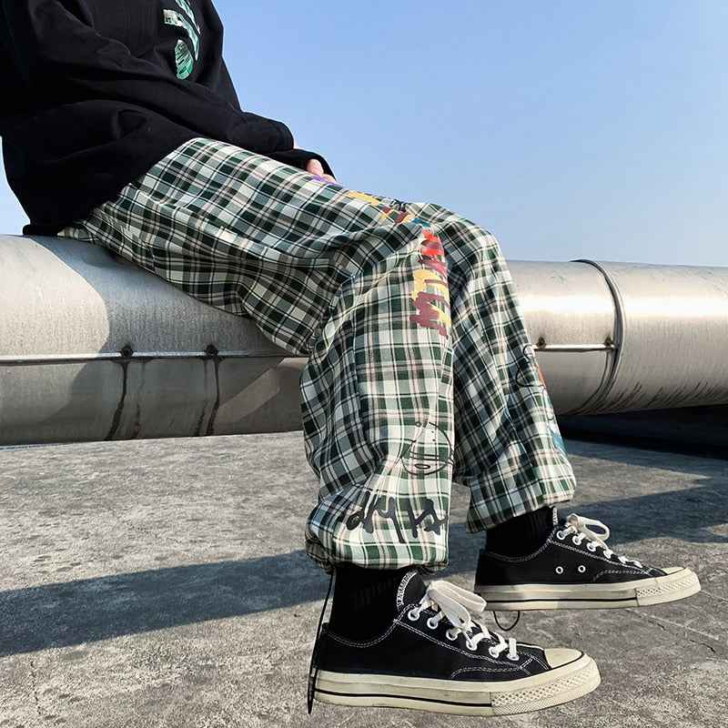 Cartoonist Plaid Design Pants