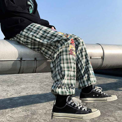Cartoonist Plaid Design Pants