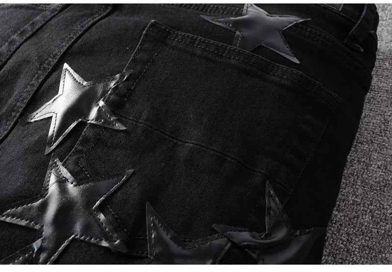 Ebony Black Stars Patch Pants