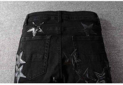 Ebony Black Stars Patch Pants