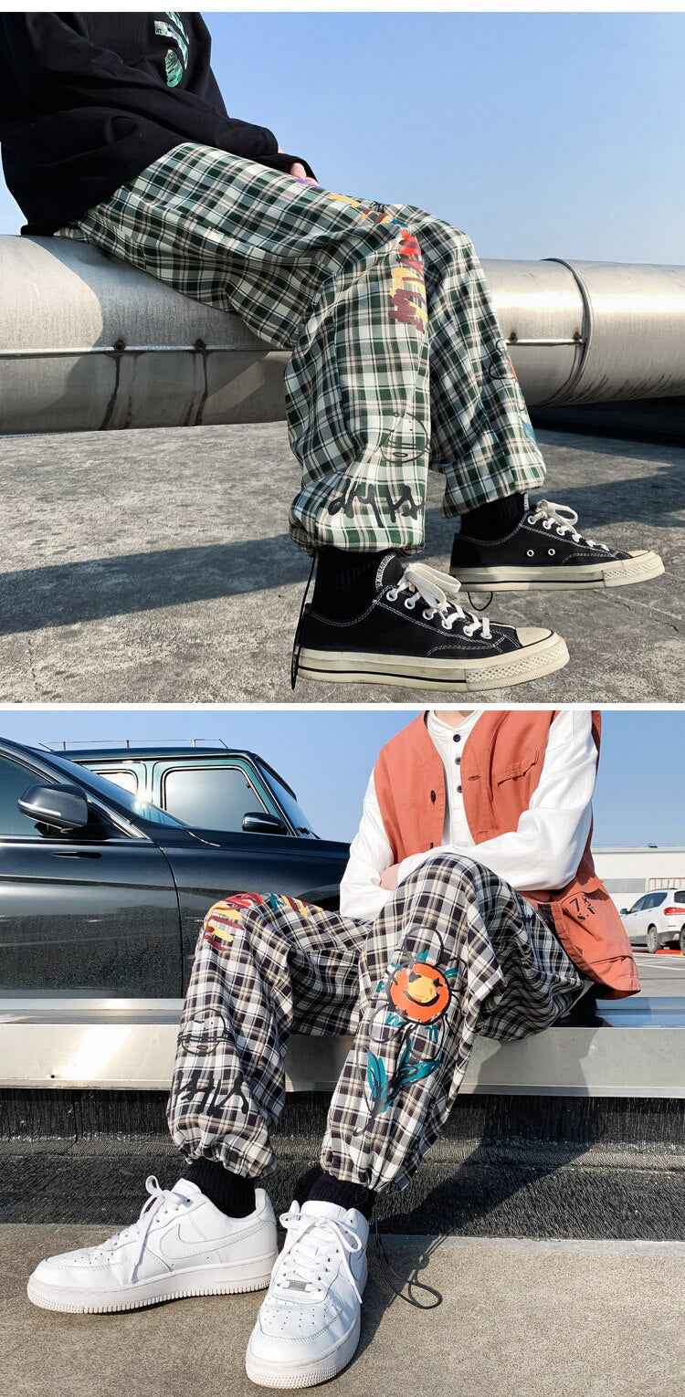 Cartoonist Plaid Design Pants
