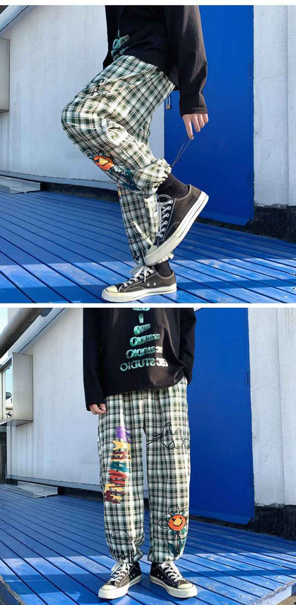 Cartoonist Plaid Design Pants