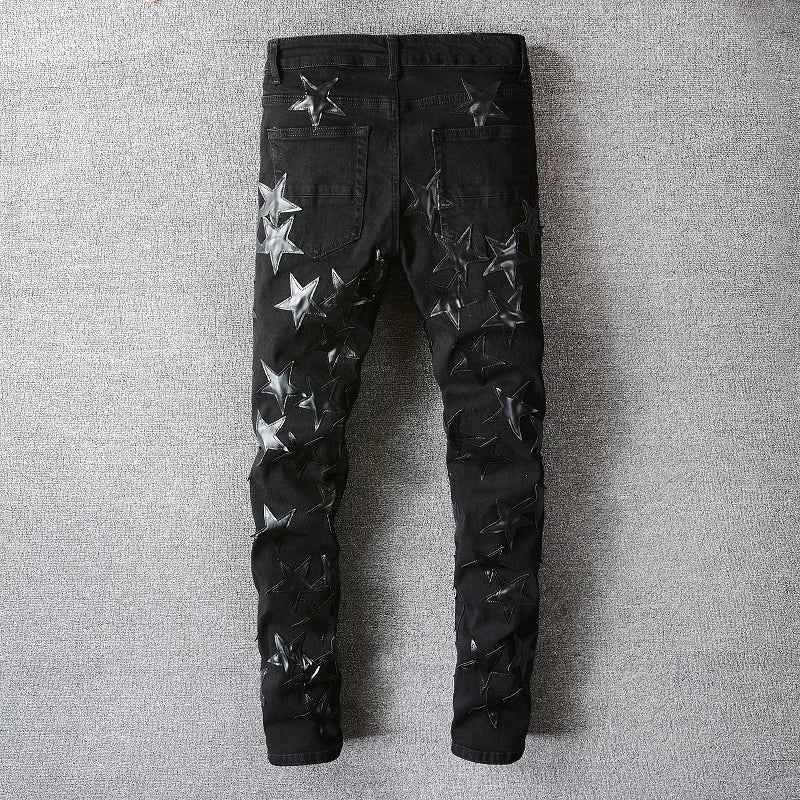 Ebony Black Stars Patch Pants
