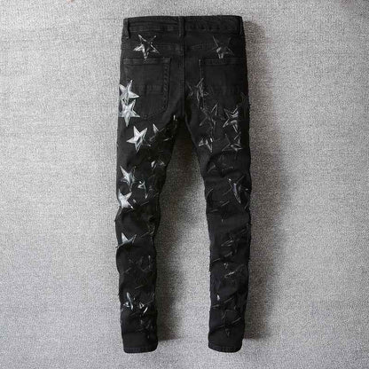 Ebony Black Stars Patch Pants
