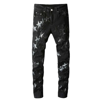 Ebony Black Stars Patch Pants