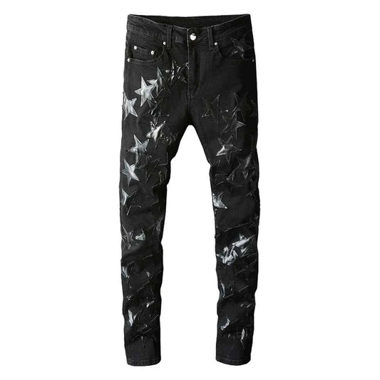 Ebony Black Stars Patch Pants