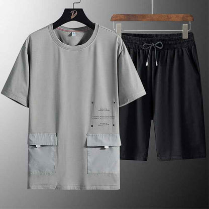 Two Pockets Loose T-Shirt + Shorts Set