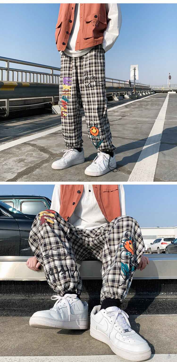 Cartoonist Plaid Design Pants