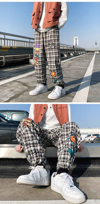 Cartoonist Plaid Design Pants