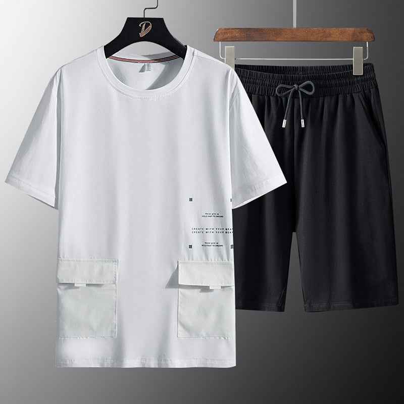 Two Pockets Loose T-Shirt + Shorts Set