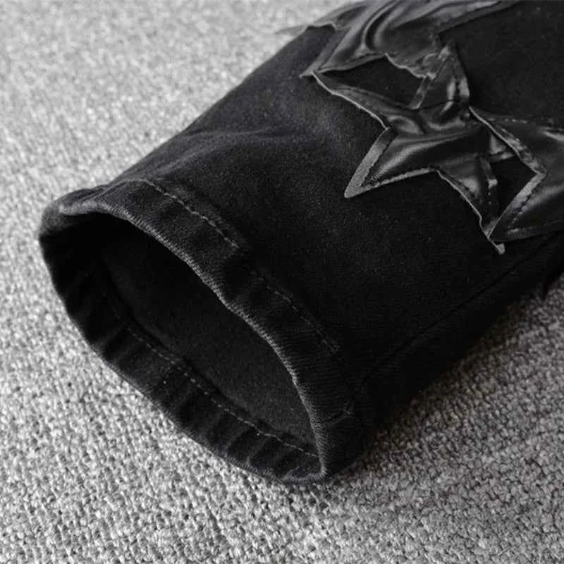 Ebony Black Stars Patch Pants