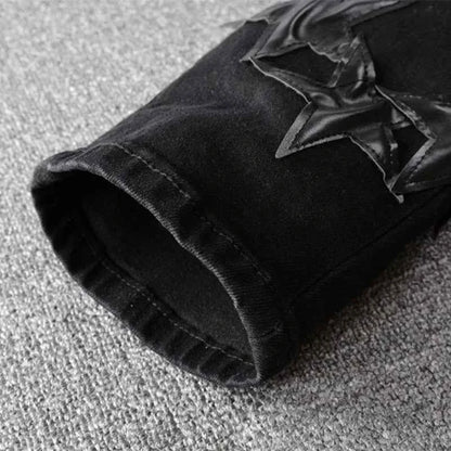 Ebony Black Stars Patch Pants