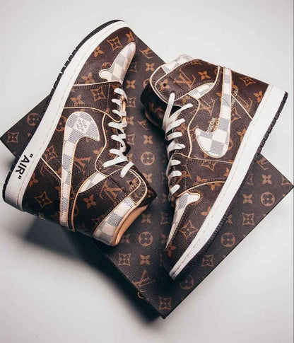 Custom Air Jordan 1 x LV x OFF-W Monogram