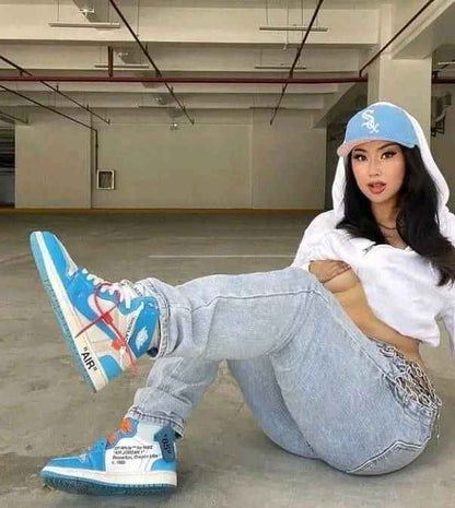 Custom Air Jordan 1 Retro High OG 'UNC' University Blue x OFF-W