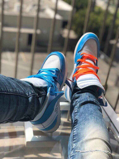 Custom Air Jordan 1 OFF-White Blue Sneakers