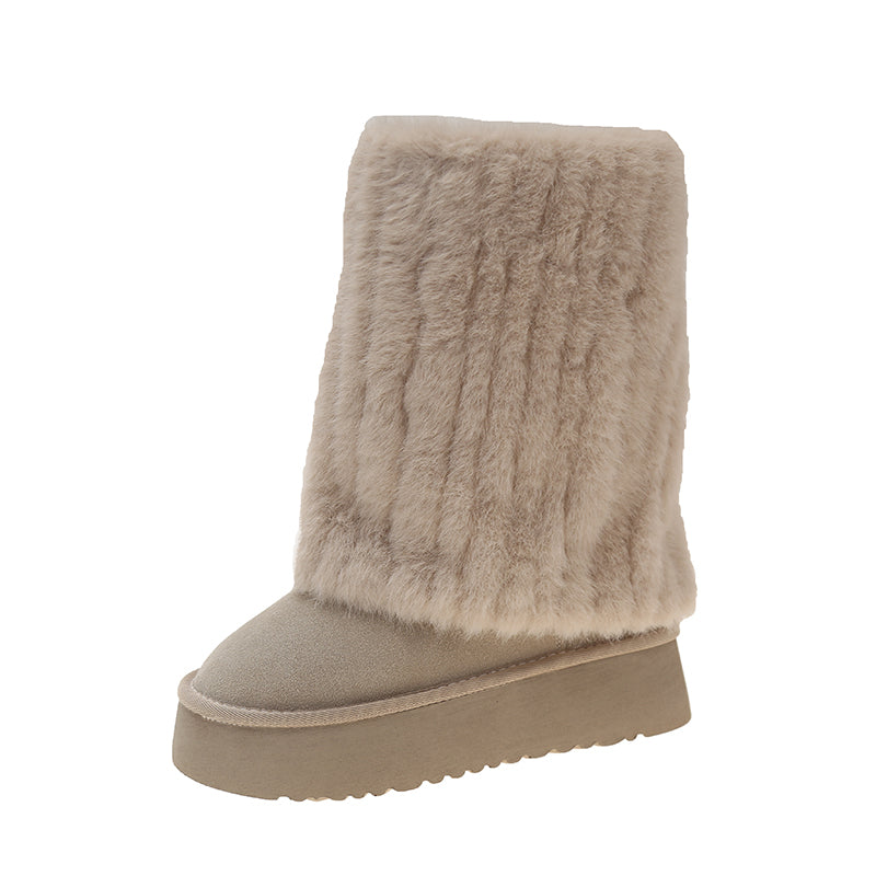 Demeter Plush High-Rise Boots - Sneakernational