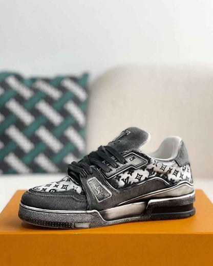 LV Denim Black Trainer Sneakers