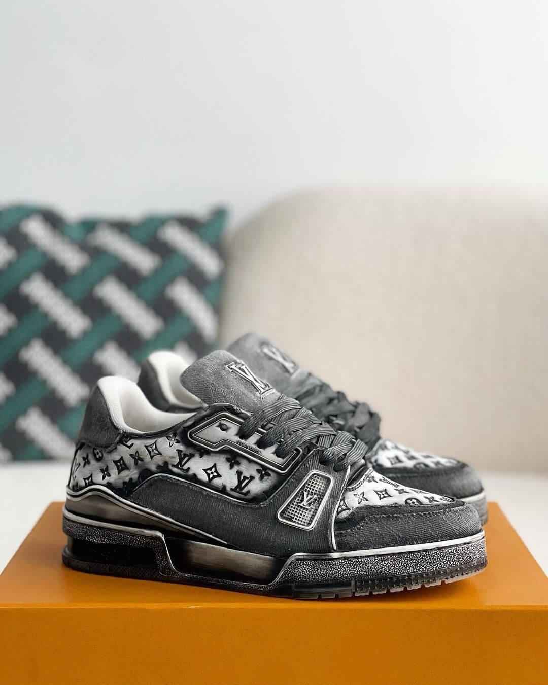 LV Denim Black Trainer Sneakers