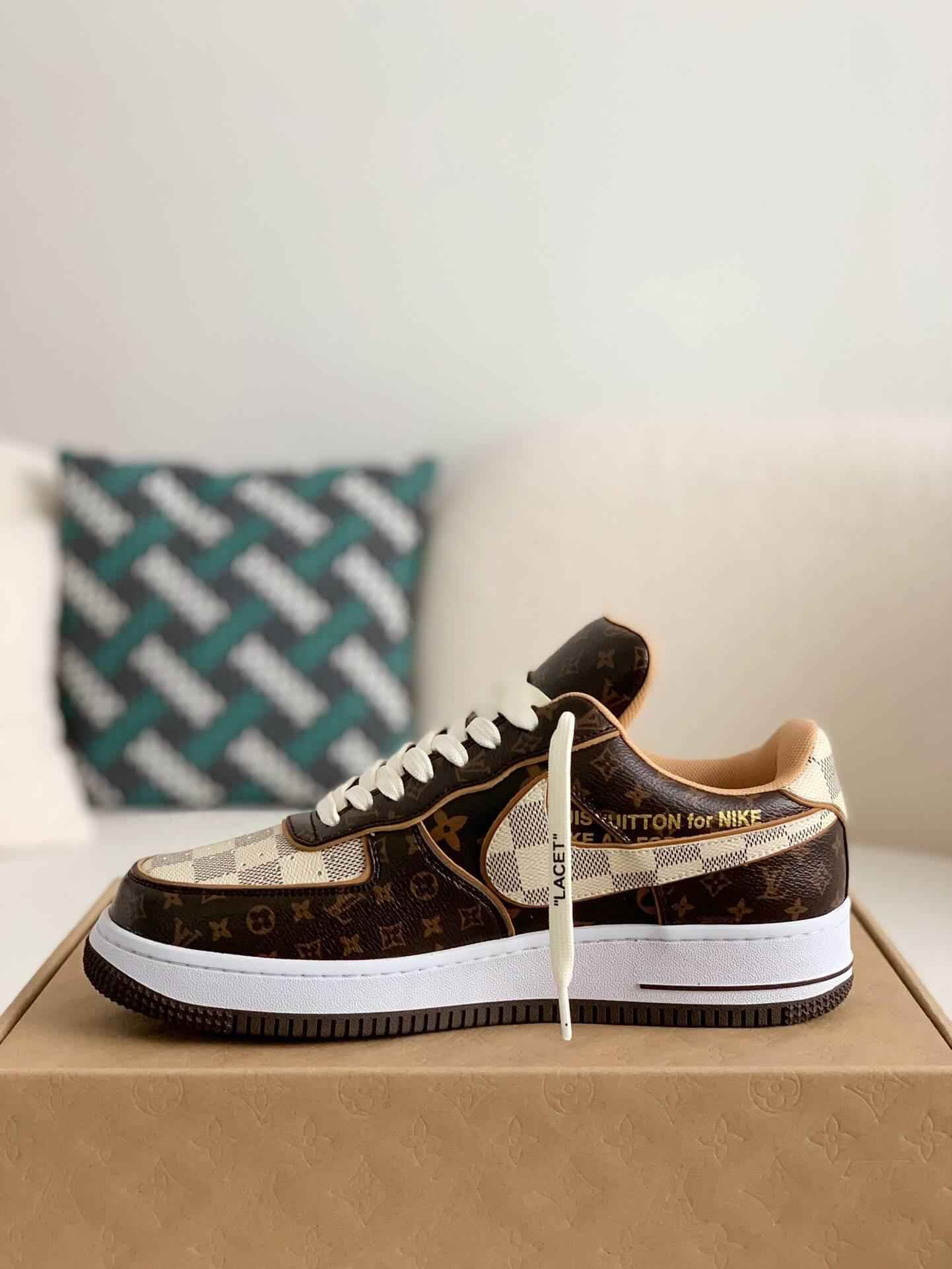 LV X AF1 Low Trainer Brown Monogram Sneakers